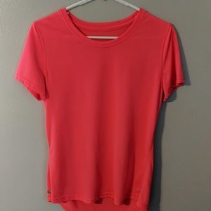 Neon pink workout t-shirt.